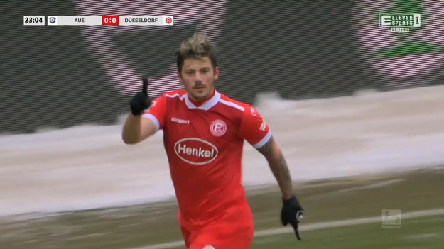 Dawid Kownacki strzelił bramkę w meczu Fortuny Duesseldorf z Erzgebirge Aue. Jego zespół wygrał spotkanie 3-0.