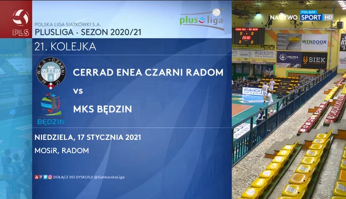 PlusLiga. Cerrad Enea Czarni Radom - MKS Będzin 3-0. Skrót meczu (POLSAT SPORT). Wideo