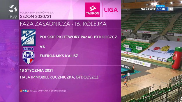 W ramach 16. kolejki TAURON Ligi Polskie Przetwory Pałac Bydgoszcz zmierzyły się z Energa MKS Kalisz. Spotkanie zakończyło się zwycięstwem zespołu z Bydgoszczy 3-0.