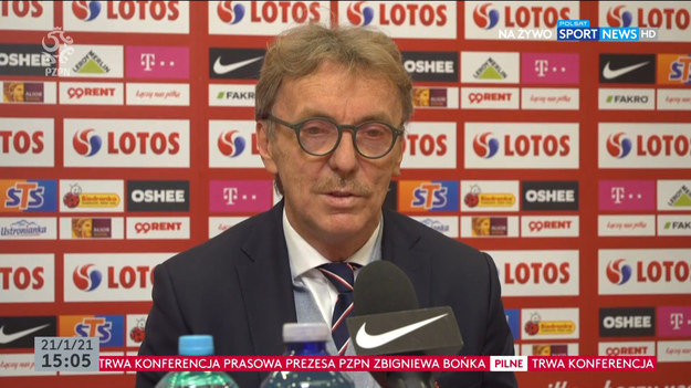 Zbigniew Boniek podczas konferencji prasowej o kulisach rozstania z Jerzym Brzęczkiem.