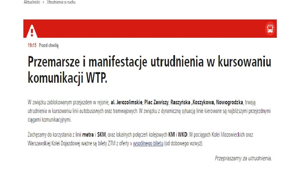 /Warszawski Transport Publiczny /Zrzut ekranu