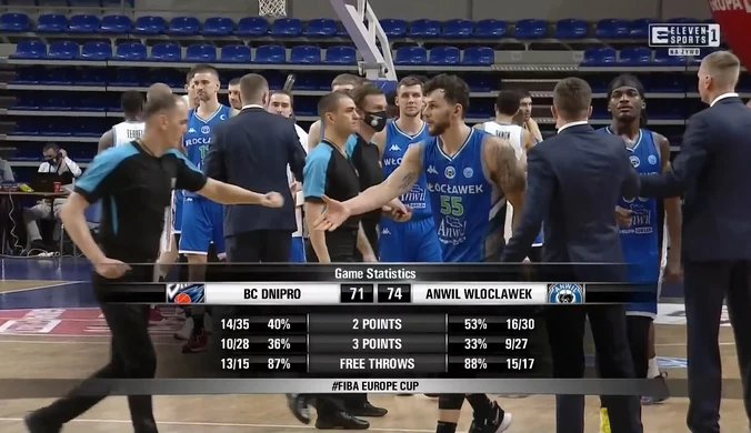 Puchar Europy FIBA. Anwil Włocławek - BC Dnipro Dniepropietrowsk 74:71. Skrót meczu (ELEVEN SPORTS). Wideo