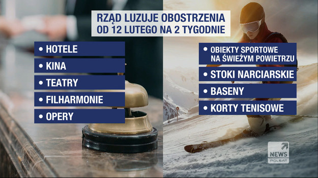 W ramach określonego reżimu sanitarnego otwarte zostaną hotele, stoki, kina, teatry, baseny. Nowe zasady będą obowiązywały na razie przez dwa tygodnie - poinformował w piątek premier Mateusz Morawiecki.