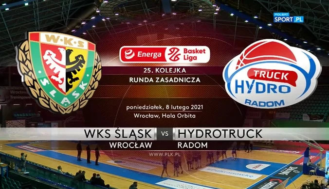 EBL. WKS Śląsk Wrocław - HydroTruck Radom 75:97. Skrót meczu (POLSAT SPORT). Wideo