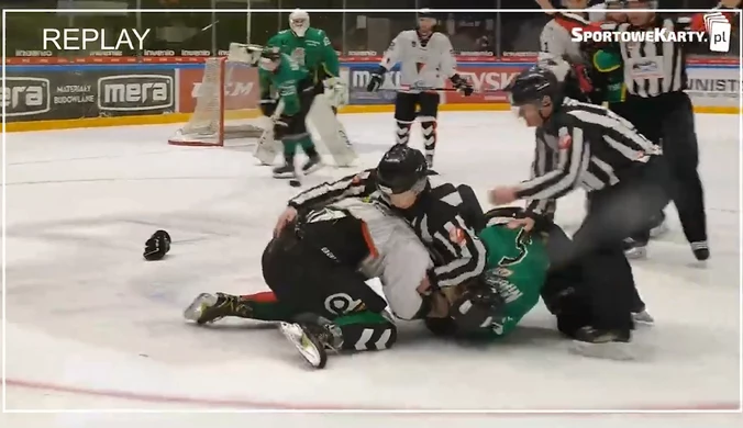 Hokej. PHL. GKS Tychy - JKH GKS Jastrzębie 7-3. Bójka na lodowisku. Wideo