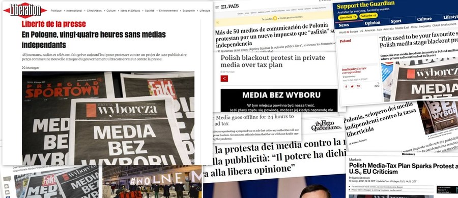 10 lutego 2021 roku o poranku komercyjne media w Polsce zamilkły: niemal wszystkie niezależne od władzy stacje radiowe i telewizyjne oraz portale internetowe – wśród nich oczywiście RMF FM i RMF24.pl – przyłączyły się do protestu przeciwko planowanemu przez rząd dodatkowemu podatkowi od reklam emitowanych w telewizji, radiu i internecie. Ja te wydarzenia w Polsce były relacjonowane za granicą?