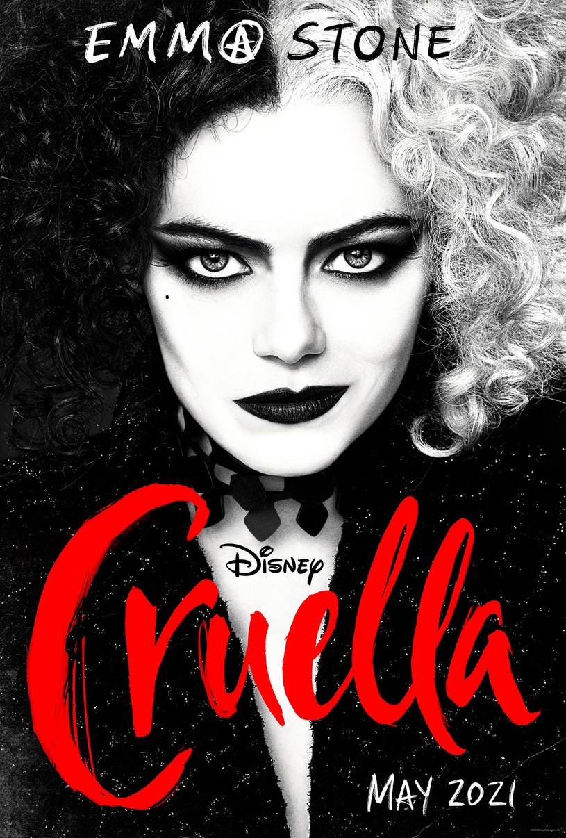 Filmowa opowieść o okrutnej Cruelli De Mon znanej z animacji "101 dalmatyńczyków" trafi do kin w maju. Tym razem nie będzie animacji, tylko aktorzy. Na razie jednak miłośnicy uniwersum Disneya mogą cieszyć się pierwszym zwiastunem i plakatem „Cruelli”.