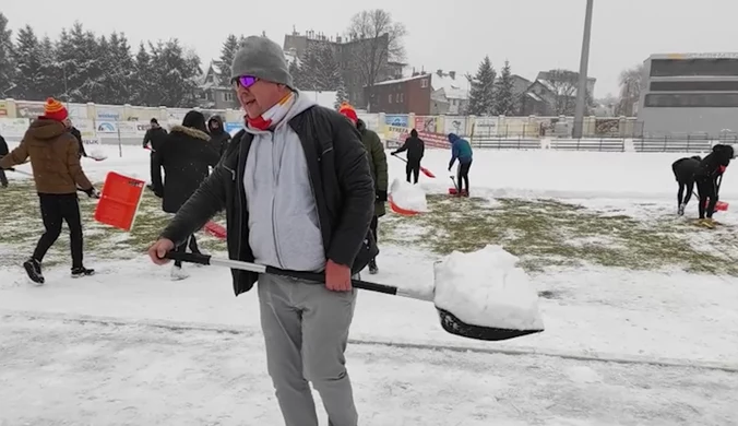 Puchar Polski. Czyn społeczny w Chojnicach przed meczem z Cracovią (POLSAT SPORT). Wideo