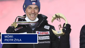 Skoki narciarskie. Piotr Żyła po dekoracji medalistów konkursu w Oberstdorfie. Wideo