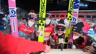 Skoki narciarskie. Polscy skoczkowie w euforii po zdobyciu brązowego medalu na mistrzostwach świata (POLSAT SPORT). Wideo