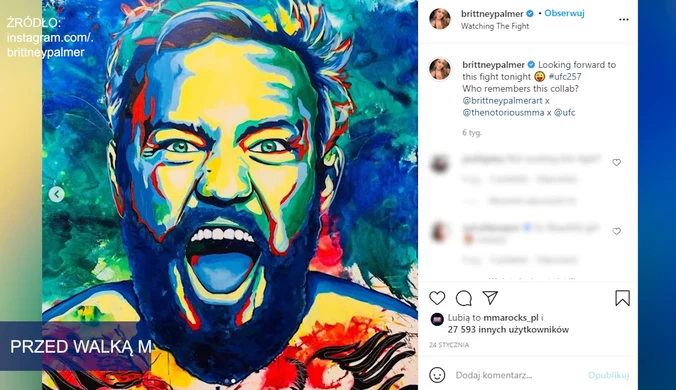 UFC. Piękna ring girl namalowała portret Conora McGregora. Wideo