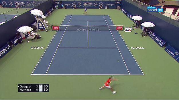 Skrót meczu drugiej rundy turnieju ATP w Dubaju, w którym Hubert Hurkacz (35. ATP) pokonał Francuza Richarda Gasqueta (49. ATP) 2:0 (6:3, 6:4).