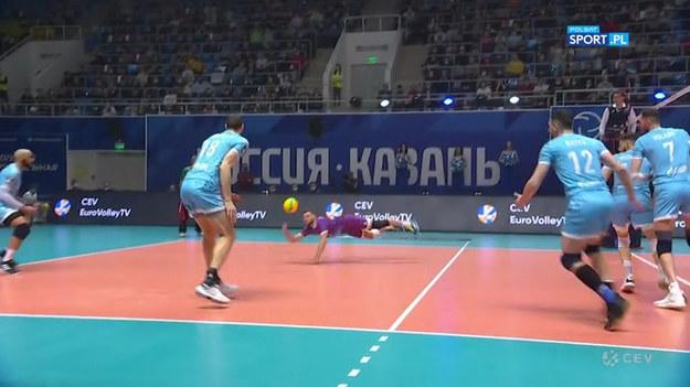 Fragment meczu Ligi Mistrzów siatkarzy Zenit Kazań – Grupa Azoty ZAKSA Kędzierzyn-Koźle.