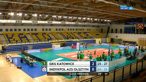 PlusLiga. Skrót meczu. GKS Katowice - Indykpol AZS Olsztyn 3:1 (25:20, 27:25, 21:25, 25:22).