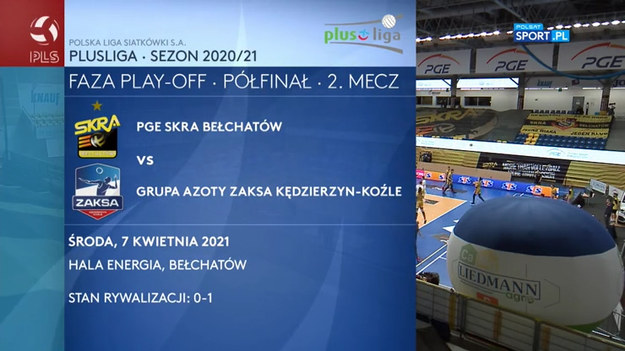 PGE Skra Bełchatów – Grupa Azoty ZAKSA Kędzierzyn-Koźle 3:1 (31:29, 17:25, 27:25, 25:20)
PGE Skra: Karol Kłos, Grzegorz Łomacz, Taylor Sander, Mateusz Bieniek, Dusan Petković, Milad Ebadipour – Kacper Piechocki (libero) oraz Bartosz Filipiak. 
Trener: Michał Mieszko Gogol.
ZAKSA: Benjamin Toniutti, Aleksander Śliwka, Jakub Kochanowski, Łukasz Kaczmarek, Kamil Semeniuk, David Smith – Adrian Staszewski (libero) oraz Bartłomiej Kluth, Korneliusz Banach (libero), Krzysztof Rejno. 
Trener: Nikola Grbić.
Pierwszy mecz – 0:3. Stan rywalizacji do dwóch zwycięstw: 1—1>.