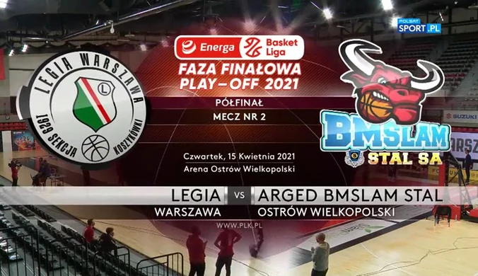 EBL. Legia Warszawa - Arged BMSlam Stal Ostrów Wlkp. 67:80. Skrót meczu (POLSAT SPORT). Wideo