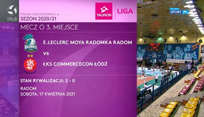TAURON Liga. E.Leclerc Moya Radomka Radom – ŁKS Commercecon Łódź 2:3. Skrót meczu (POLSAT SPORT). Wideo