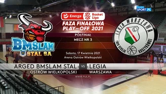EBL. Arged BMSlam Stal Ostrów Wielkopolski - Legia Warszawa 95:87. Skrót meczu (POLSAT SPORT). Wideo