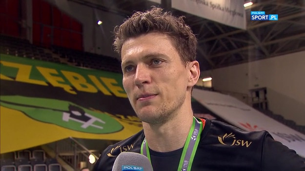 Czy Lukas Kampa pozostanie w Jastrzębskim Węglu? Między innymi o to zapytała go reporterka Polsatu Sport Bożena Pieczko.