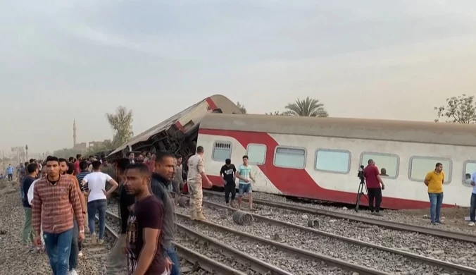 Wypadek kolejowy w Egipcie. Co najmniej 97 rannych