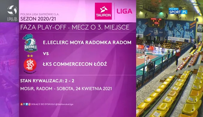 TAURON Liga. E.Leclerc Moya Radomka Radom – ŁKS Commercecon Łódź 0:3. Skrót meczu (POLSAT SPORT). Wideo