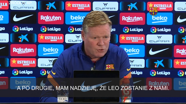 Ronald Koeman o ewentualnym transferze Messiego do PSG: Nie interesuję mnie czy to prawda, gdyż po pierwsze nie wiem czy tak rzeczywiście jest, a po drugie, mam nadzieję, że Leo zostanie z nami. 
Źródło: AP