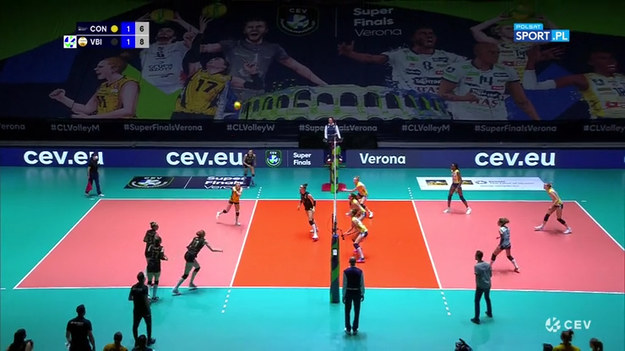 Fragment finału Ligi Mistrzyń 2021 A.Carraro Imoco Conegliano – VakifBank Stambuł.