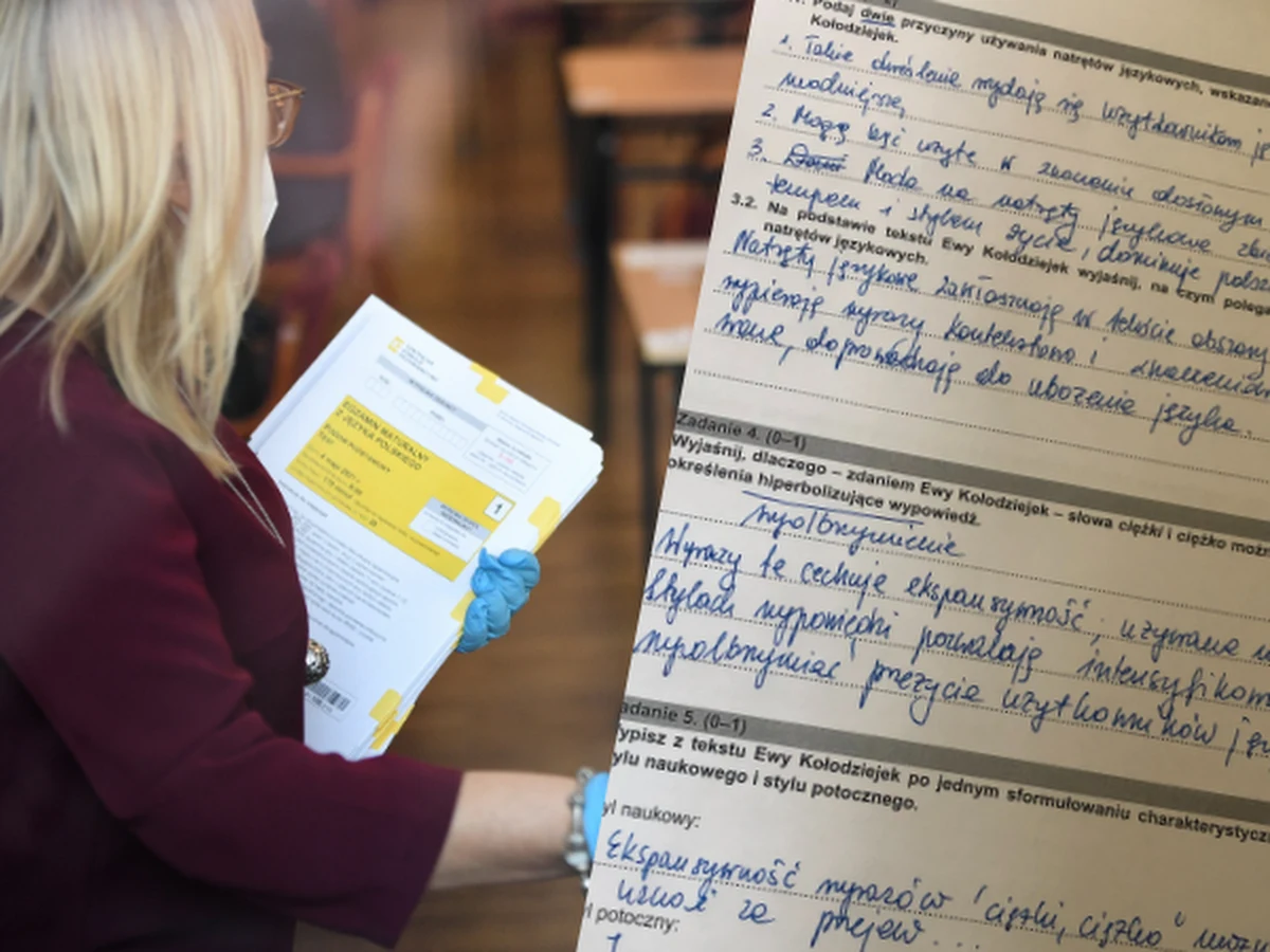 Za nami pierwszy maturalny egzamin. Absolwenci szkół średnich mierzyli się dziś z językiem polskim na poziomie podstawowym. Na RMF24.pl publikujemy arkusze egzaminacyjne CKE wraz rozwiązaniem. Przykładowe odpowiedzi przygotowała specjalnie dla Was pani Małgorzata Wojtysiak, dyrektor XI LO im. Mikołaja Reja w Warszawie, dyplomowany nauczyciel języka polskiego. 