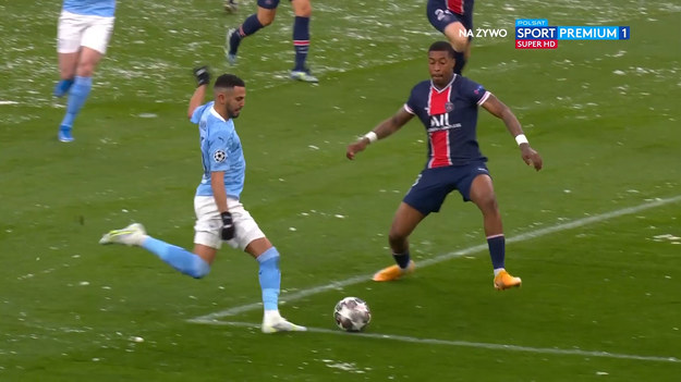 Liga mistrzów mecz półfinałowy Manchester City – PSG.
Riyad Mahrez strzela dla swojej drużyny pierwsza bramkę w meczu rewanżowym!  
