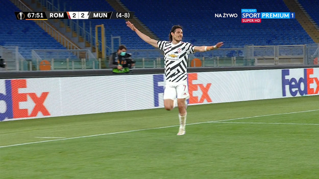 Liga Europy. Bramka Edinson Cavani dla Manchester United.