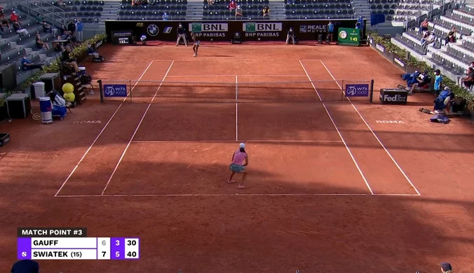 WTA w Rzymie. Coco Gauff - Iga Świątek 7:6 (3), 6:3. Skrót meczu. Wideo