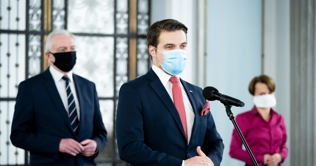 Jarosław Gowin, Michał Wypij i Jadwiga Emilewicz w Sejmie. 