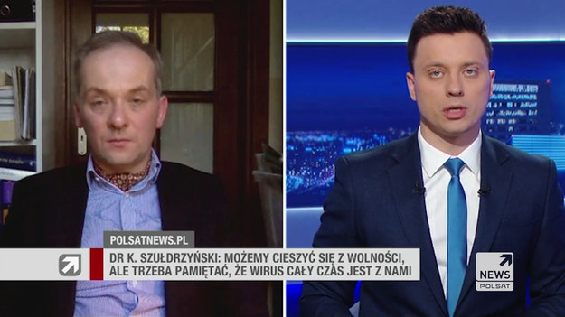 Dr Konstanty Szułdrzyński zapytany, czy pokonaliśmy pandemię, odparł: - Na to za wcześnie. Mamy skłonność wierzyć w to, co chcemy. - Nie ma skutecznego leku umiejącego wyeliminować wirusa ze społeczeństwa. SARS-CoV-2 mogą powstrzymać szczepienia i odporność u znaczącej liczby społeczeństwa. Wtedy odetchniemy z ulgą. Wirus zaskoczył nas nie raz, a kategoryczne prognozy wystawiły nas może nie na pośmiewisko, ale wątpliwości, co wiemy na jego temat - przypomniał w rozmowie z Piotrem Witwickim członek Rady Medycznej przy premierze.Fragment programu "Gość Wydarzeń", emitowanego na antenie Polsat News.