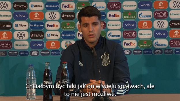  Wypowiedź Alvaro Moraty na konferencji prasowej przed meczem z Polską. Hiszpański napastnik został zapytany m. in. o Roberta Lewandowskiego.  