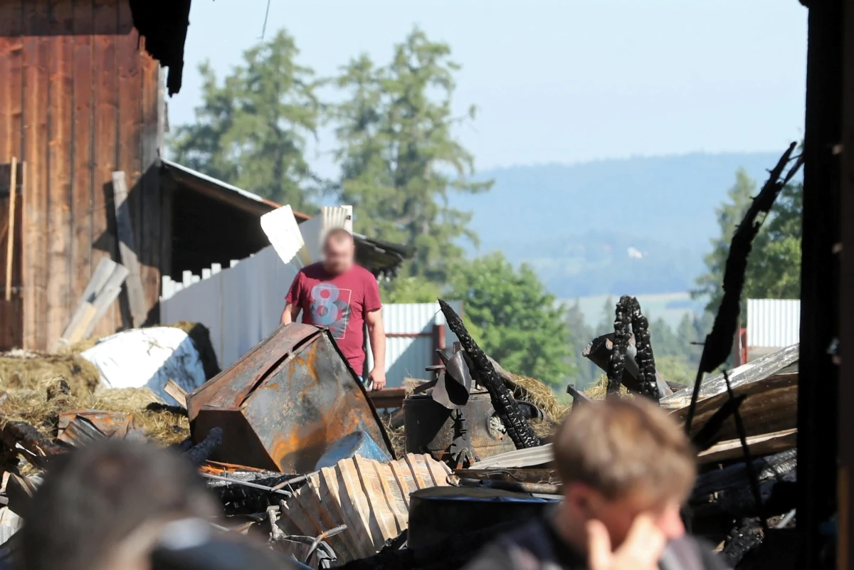 To samozapłon mokrego siana, które było składowane w jednej ze stodół, mógł być przyczyną gigantycznego pożaru we wsi Nowa Biała w Małopolsce. Jak nieoficjalnie ustalił nasz reporter - taką wersję zdarzeń bierze pod uwagę prokuratura.
