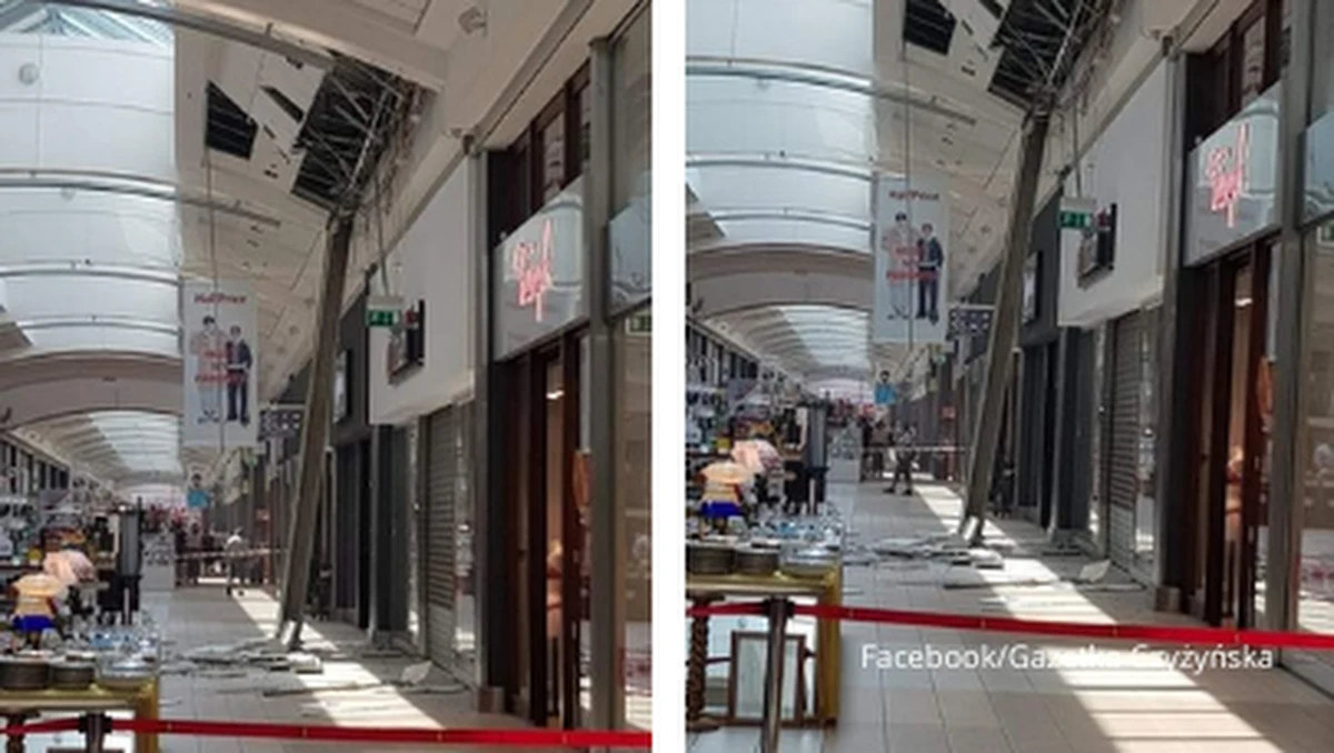 Wypadek w galerii handlowej M1 w Krakowie. „Oberwał się fragment stropu”   - poinformował młodszy brygadier Grzegorz Osmęda z krakowskiej straży pożarnej.