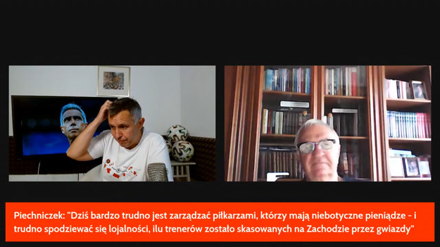  Roman Kołtoń i legendarny trener Antoni Piechniczek po spotkaniu Polska - Szwecja (2-3). 