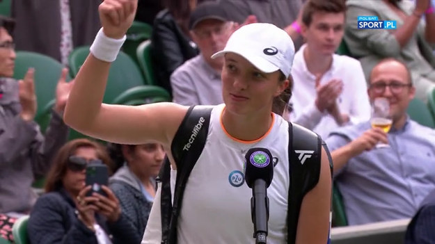 Rozmowa z Igą Świątek po zwycięstwie z Su-Wei Hsieh w 1. rundzie Wimbledonu.