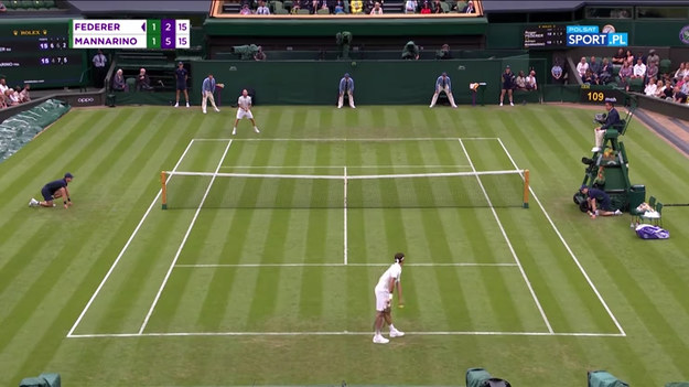 Piękna akcja w meczu Roger Federer - Adrian Mannarino.