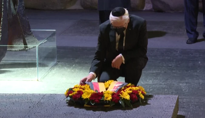 Prezydent Niemiec Steinmeier złożył wieniec pod pomnikiem w Jad Waszem