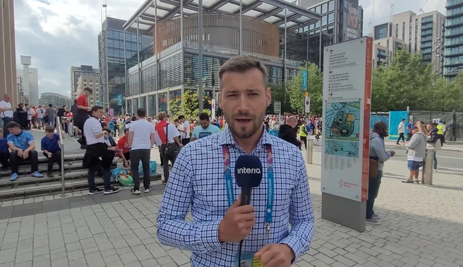 Anglia - Dania. Tłumy przed drugim pófinałem na Wembley. Czy kibice dodadzą skrzydeł gospodarzom? Wideo