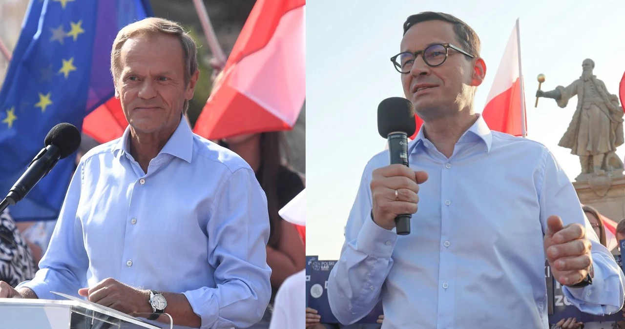 Szef PO Donald Tusk i premier Mateusz Morawiecki ruszyli w Polskę