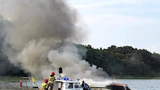 Iława: Pożar motorówki. Trzy osoby poszkodowane [WIDEO]