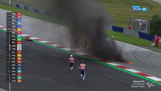MotoGP. Moment grozy podczas na torze w Styrii! Motocykl stanął w płomieniach (POLSAT SPORT). Wideo