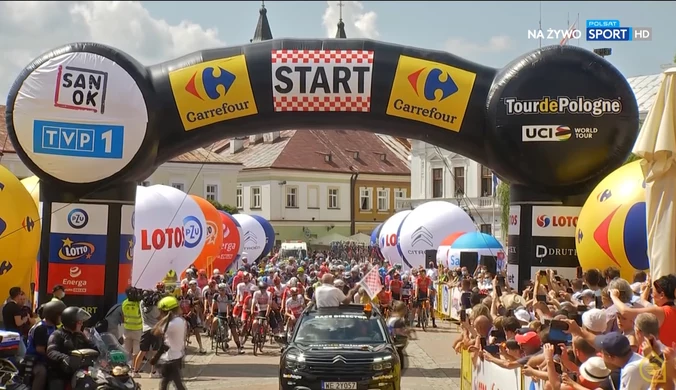 Tour de Pologne 2021. Start 3. etapu (POLSAT SPORT). Wideo