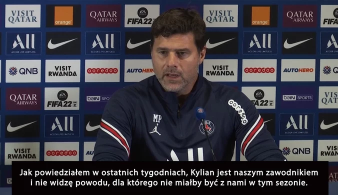 Pochettino spodziewa się, że Mbappe pozostanie w PSG do końca sezonu. Wideo