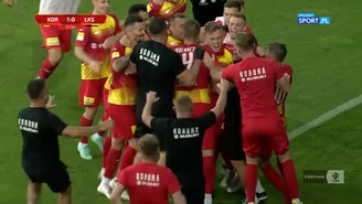 1 liga. Korona Kielce - ŁKS 1-0. Zwycięska bramka (POLSAT SPORT). Wideo