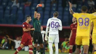 AS Roma - Fiorentina. Czerwona kartka Drągowskiego, VAR dwukrotnie ratuje Romę