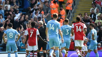 Manchester City 5-0 Arsenal. Czerwona kartka za groźnie wyglądający faul!