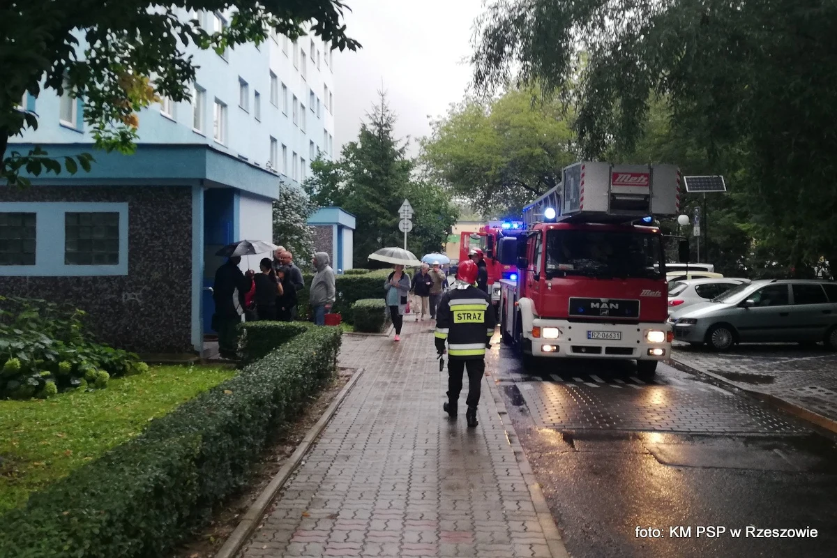 24 osoby zostały ewakuowane w wyniku pożaru mieszkania na 9. piętrze wieżowca w Rzeszowie przy ul. Podwisłocze. Sześć osób, które podtruły się dymem, trafiły do szpitala.